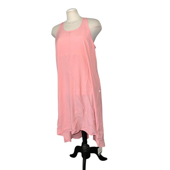 Halara Breezeful Racerback Hi Low MIdi Dress Sz XL Womens Pink Built in Bra Slee - Picture 10 of 15
